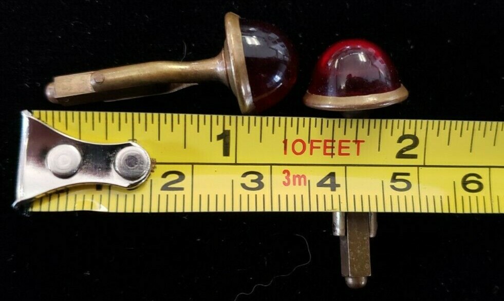 Swank Ruby colored crystal bullet back style cuff… - image 5