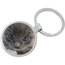 Kitten Cat Photo Keychain - Includes 1.25 Inch Loop for Keys or Backpack