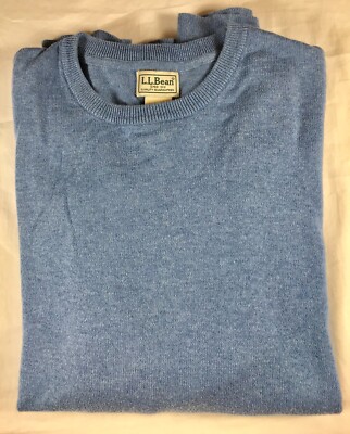 LLBean Cotton Cashmere Sweater Blue Men's XL 274601