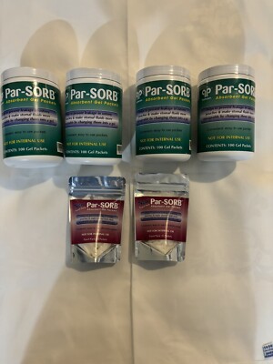4- Parthenon Par-Sorb Absorbent Gel Packets 100 Per Container + 2 Travel Packs