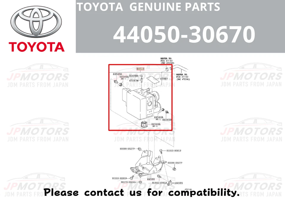 TOYOTA LEXUS Genuine GS450h GS460 GS430 GS350 ABS Brake Actuator 44050-30670 New - Изображение 2 из 4