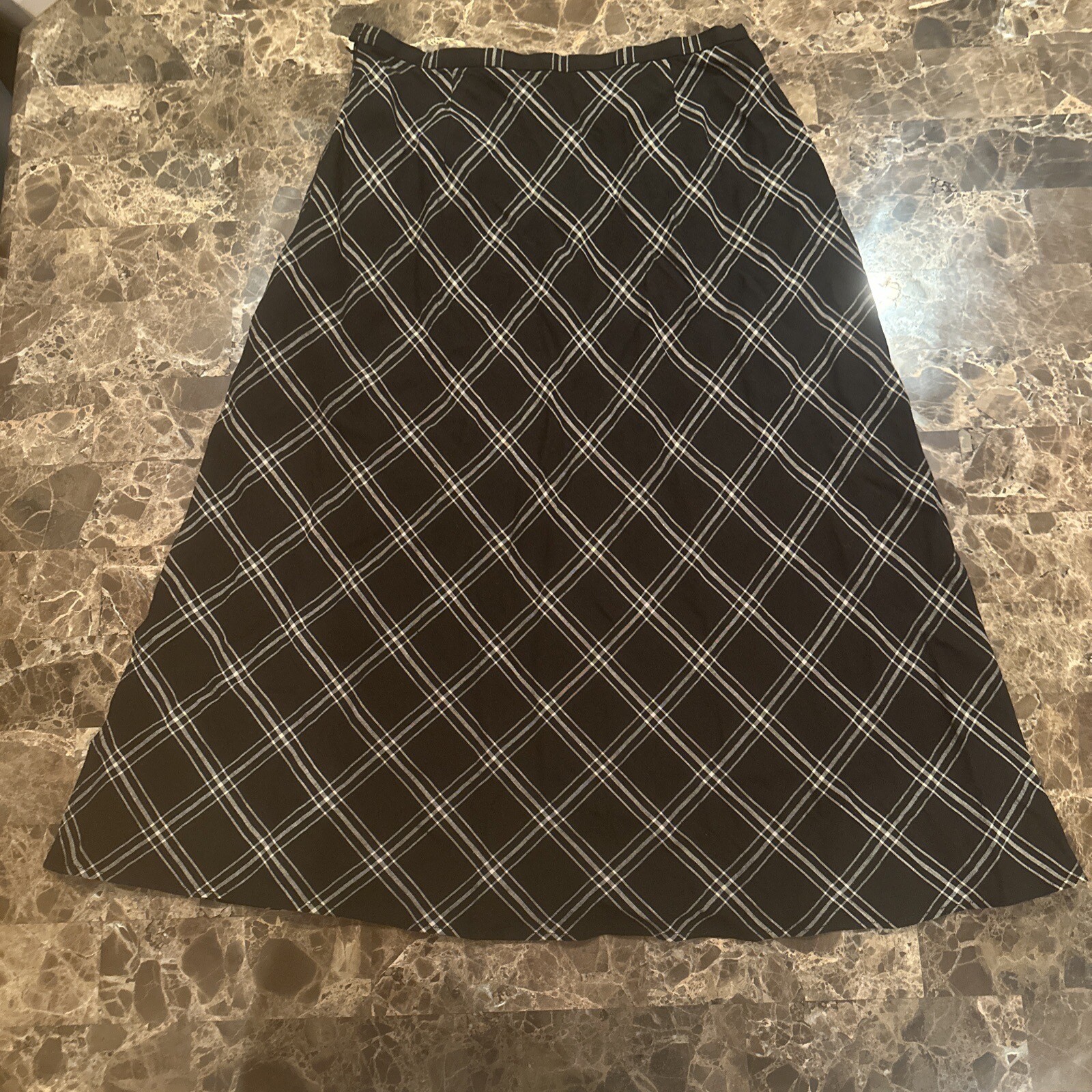 Vtg 90s Plaid Gothic Punk Rock Midi Linen Skirt Skater Hot Topic