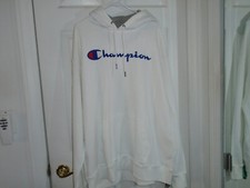 Champion White Power Blend Logo Pullover Hoodie Size XXL New With Tags