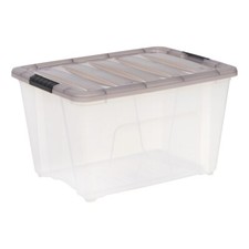 53 Qt. Plastic Storage Bin with Lid, Stackable Storage Containers, Tote
