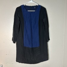 Madewell Women's Long Sleeve Color Block Shift Silk Mini Dress Size XS