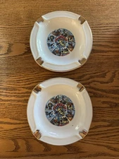 Pair of California Souvenir Ashtrays  1960-70s Featuring Popular Attractions