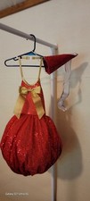 Adorno Navidad Rojo Brillo Campana o Hershey Beso Niños Disfraz Talla 2-4