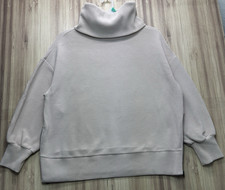 Varley Milton Sweat Oversized Ribbed Pullover Mushroom VAR01116 Women's Large