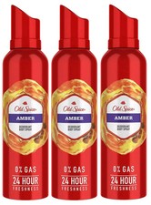 Old Spice Amber Deodorant Body Spray 24 Hour Fresh Perfume No Gas 140ML Set Of 3