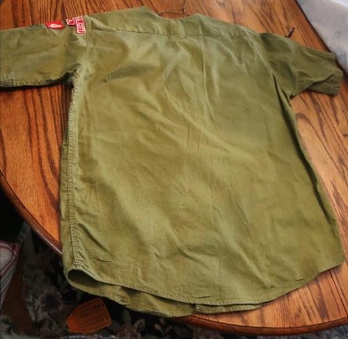 Vintage 1960's Boy Scouts Summer V-Neck Shirt National Jamboree patch 1964 OK.
