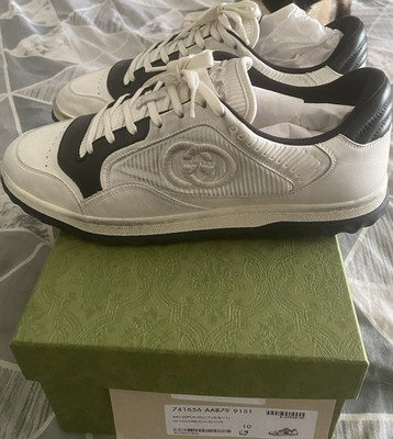 Gucci MAC80 Off White Black Leather Sneakers 741656-AAB79-9151 Men's Athletic