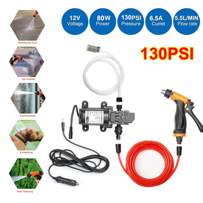 #ad 12V Spray Gun amp; Water Pump amp; Hose Kit For Wash Car Garden Watering 130PSI $26.98