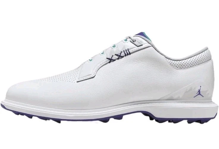 Nike Men's 9.5 Jordan ADG 5 Golf White Grape Ice Emerald Purple Aqua FQ7874-100 - Image 2 of 4
