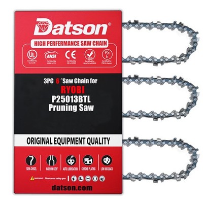 3-Pack 6 Inch Chainsaw Chains Replacement 1/4'' Pitch 37 Drive Links .043'' Gauge