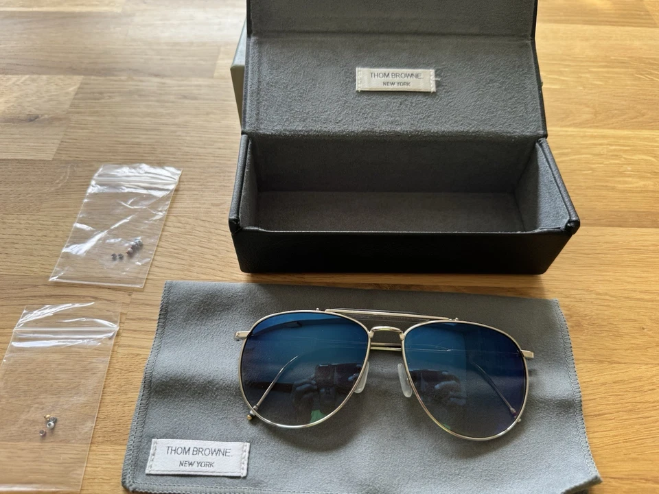 Thom Browne Men’s Sunglasses TB-015A-T-57.5 Blue Grey - Image 2 of 4