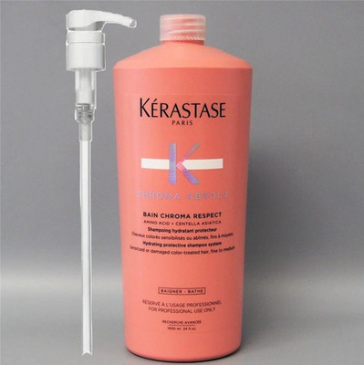 WITH PUMP Kerastase Chroma Absolu Bain Chroma Respect 1000ml / 34oz SHIPS FREE