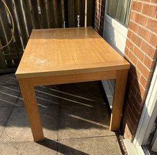 Rectangular Solid Wood Dining Table Brown Medium Tone 150x90x75cm Used