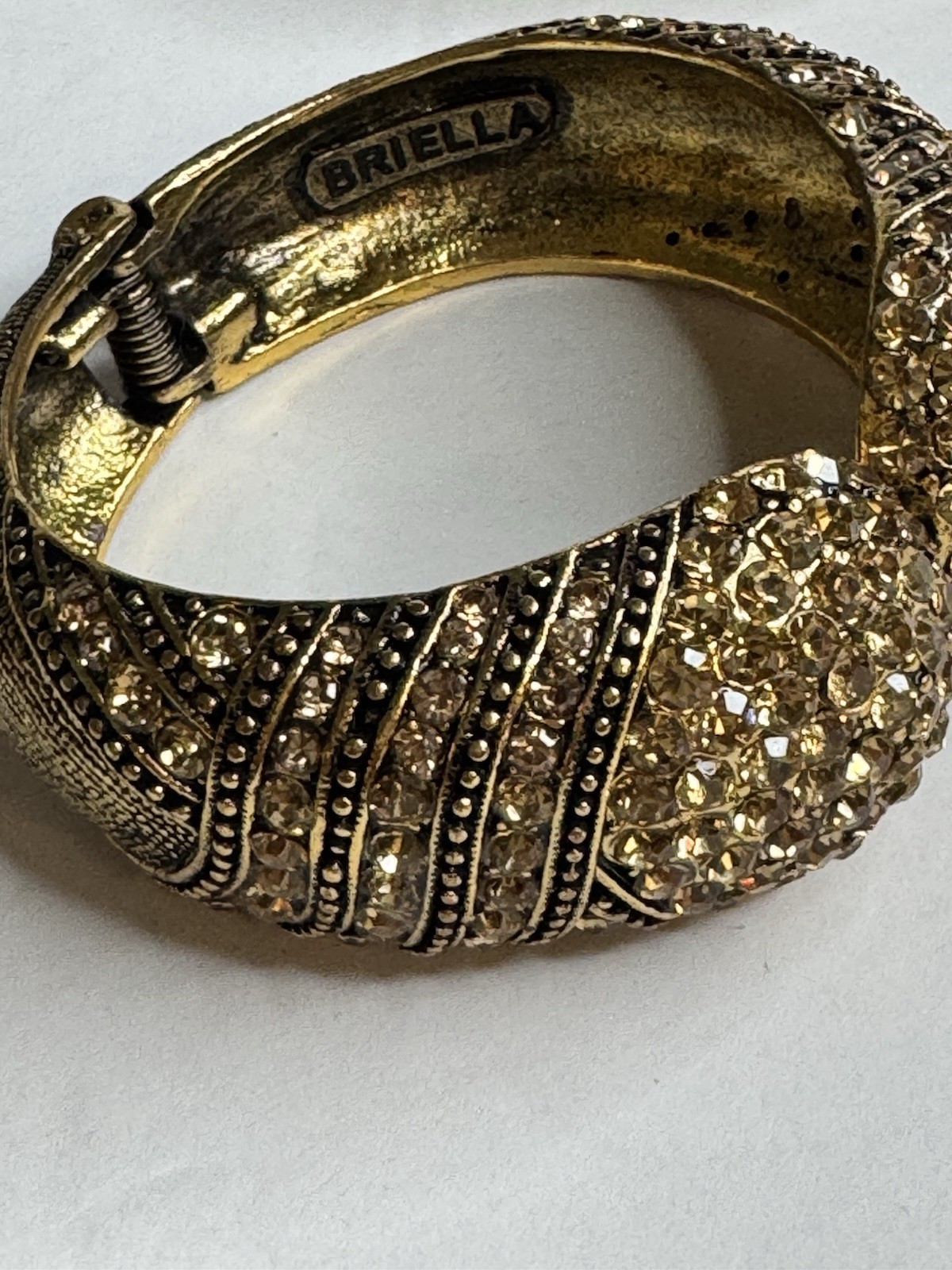 Designer Spring Loaded Cuff Bracelet Signed Briel… - image 5