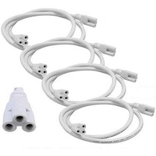 T5 T8 LED Tube Light Connector Cable 1FT Linkable Extension Cord 4-Pack