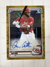 2020 Bowman - Chrome Prospects Autographs Quin Cotton #CPA-QC Gold Shimmer...