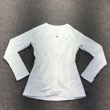 Tommie Copper Jacket Womens Large White Zip Up Compression Back Support