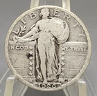 1926 U.S. Standing Liberty Quarter Dollar 90% Silver Type Coin