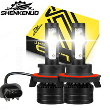 9008 H13 LED Headlight For Jeep Wrangler JK 2007-2026 High Low Light Bulbs White
