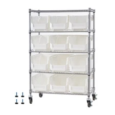 Uimoso 5-Tier Rolling Storage Rack with 12 Removable Bins