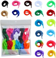 100 Pcs Magic Twisty Worm Wiggly Fuzzy Worms on a String Worm...