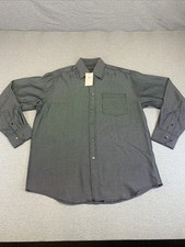 NEW BUGATCHI Men's Size M Dress Shirt Long Sleeve Carbon Color RAYON NWT