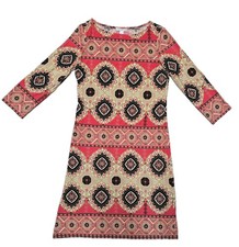 Shift Midi Dress Size 4 Spring 3/4Sleeves Elegant Modest Oldmoney Flowers Office
