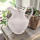 VTG Frankoma Plainsmen White Sand Small Pitcher Round F30A Spring Farmhouse 6"