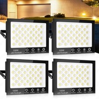 4X 100W 10000LM Led Fluter AußEn Strahler Scheinwerfer Flutlicht Warmweiß Garten