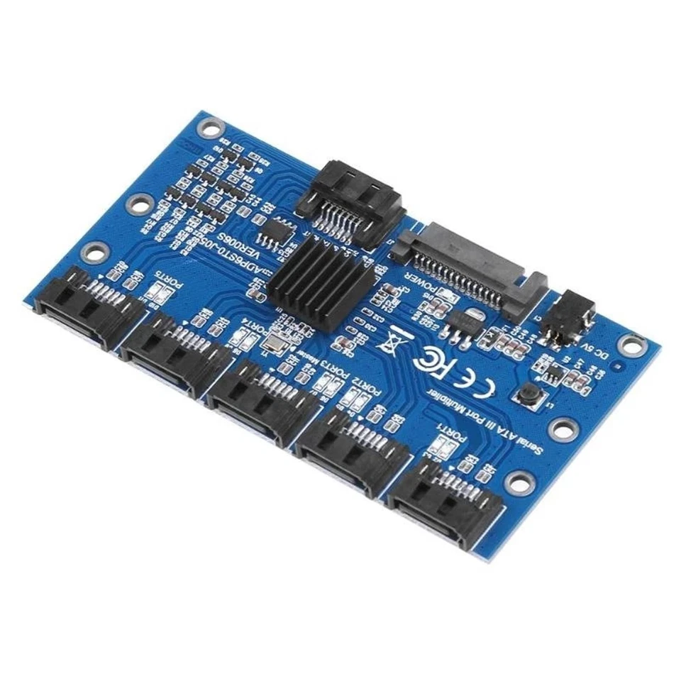 1 To 5 Ports SATA Expansion Card SATA3.0 7PIN Motherboard 6Gbps Riser Card Hub - Image 3 of 4