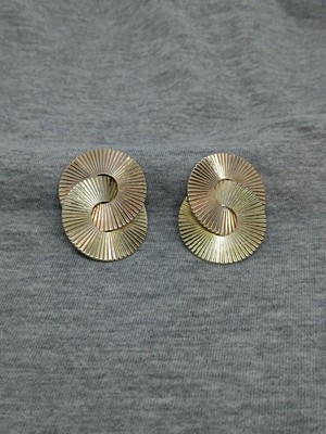 Vtg Ernest Steiner Gold Plated 925 Sterling Silver Abstract Clip On Earrings