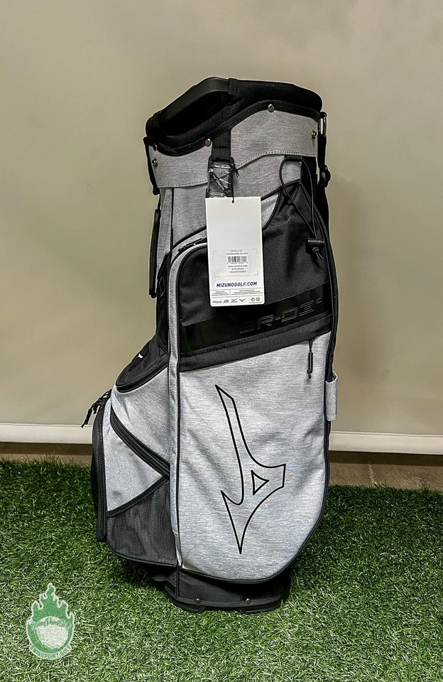 Nova Bolsa de Golfe Mizuno BR-D3c Suporte 7 Vias Preta/Cinza Com Etiquetas e Capa de Chuva - Imagem 2 de 4
