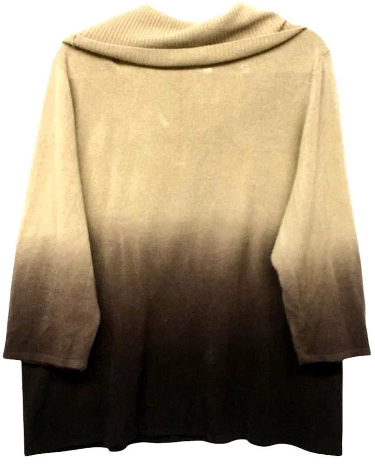 Elementz 3X sweater brown ombre embellished cowl neck long sleeve pullover - Image 2 of 4