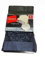 Hanes Premium Supersoft Mens Long Leg Boxer Briefs 3-Pack S 28-30"