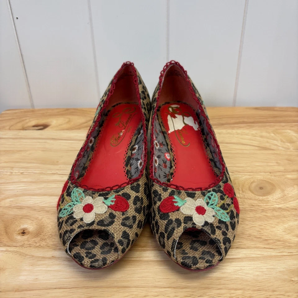 Poetic License Amys Flowers Womens Twee Mod Animal Print Floral Shoes Size 8.5 - Image 2 of 4