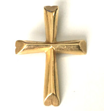 1.18g Vtg Necklace Pendant MARKED 14K SOLID YELLOW GOLD Cross Jewelry lot u