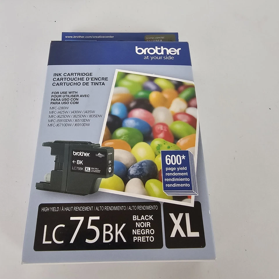 Genuine OEM Brother  XL LC 75 BK XL Ink Cartridges Black Lot of 2 - Image 2 of 4