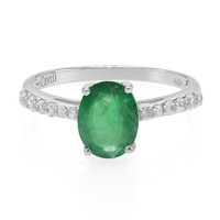 Cavill Bahia Smaragd Ring 0,91Ct Oval 925 Silber Platinierte Zirkon- Echtschmuck