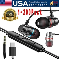 HIFI Bass Stereo Wired Earbuds Headset In-Ear Earphone Headphone 3.5mm USB-C Lot