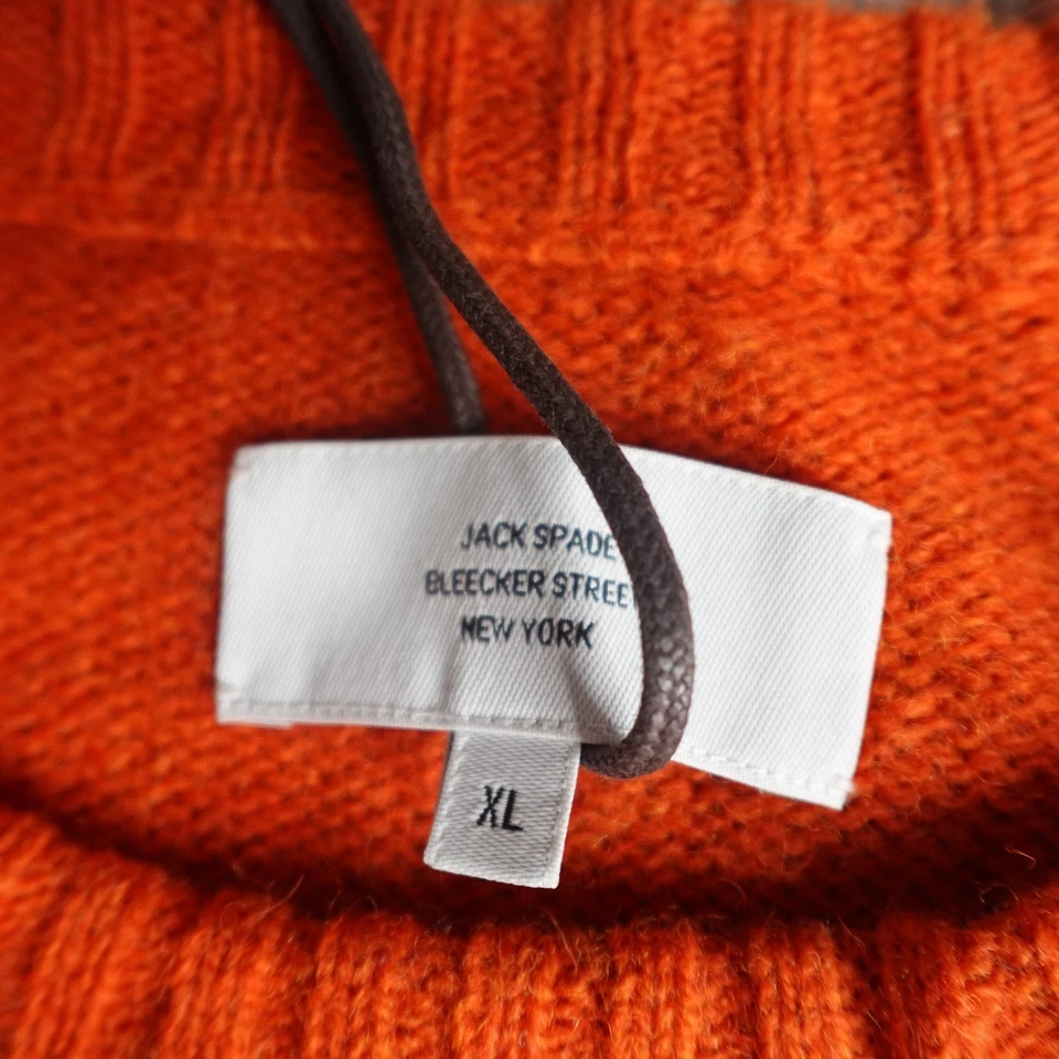Suéter Jack Spade XL Naranja Raglán 100% Lana Blake Shetland NUEVO Foto 2 de 4
