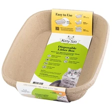 (6-Pack) Disposable Cat Litter Box, Sustainable, Clean - Large, 6-Pack
