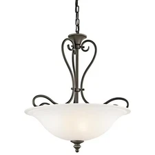 Kichler Tanglewood 3-Bulb Indoor Pendant with Bowl-Shaped Glass Shade 42903 OZ