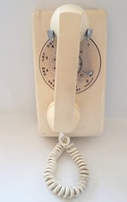 ITT Wall Mount Rotary Dial Telephone Beige Landline Retro Phone Vintage Untested