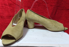 Aeyde Women's Beige Suede Leather heel peep toe shoes UK 6.5,  EU 39.5