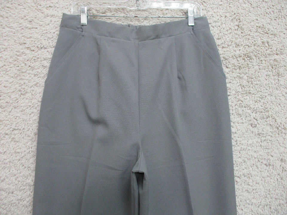 VINTAGE Haband Pants 14 Womens Regular Size Gray Dress Pull On Pockets Stretch - Imagem 2 de 4