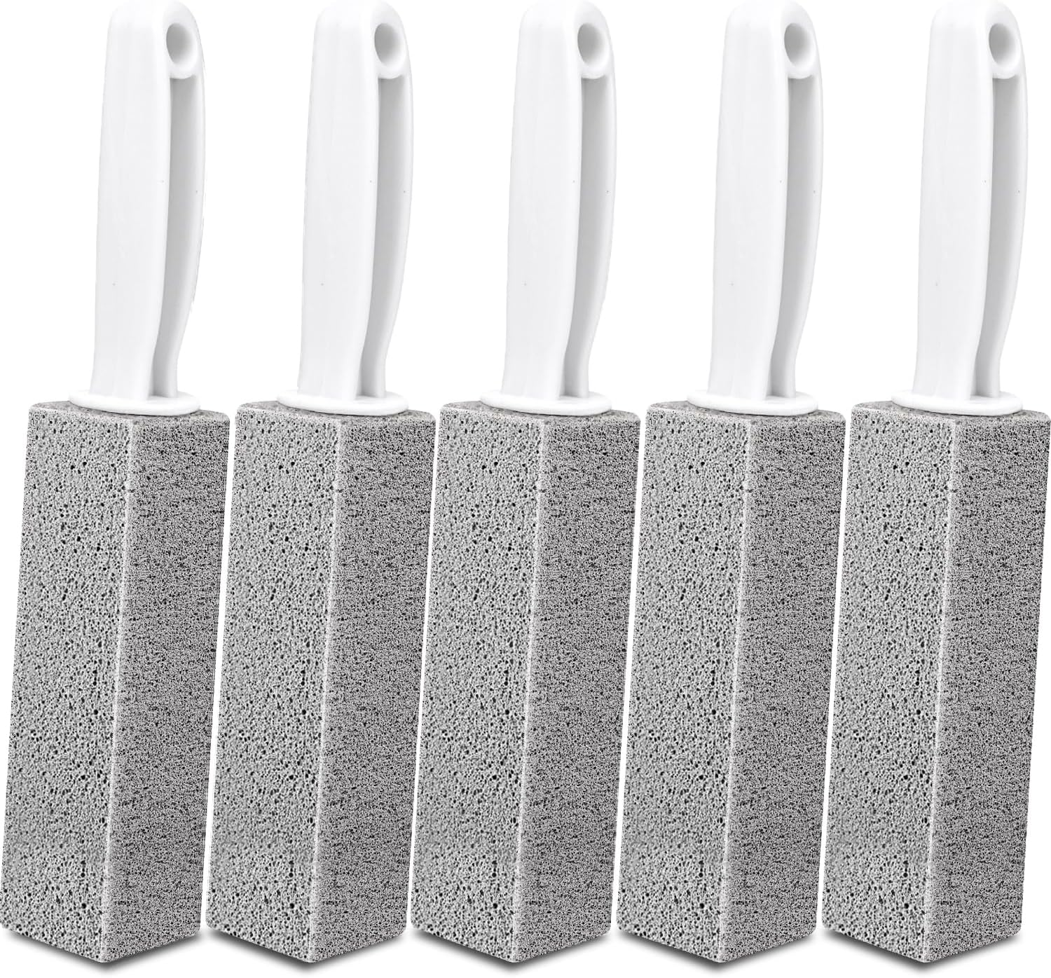 5 Pumice Cleaning Stones with Handle for Toilet Bowl Stain Removal